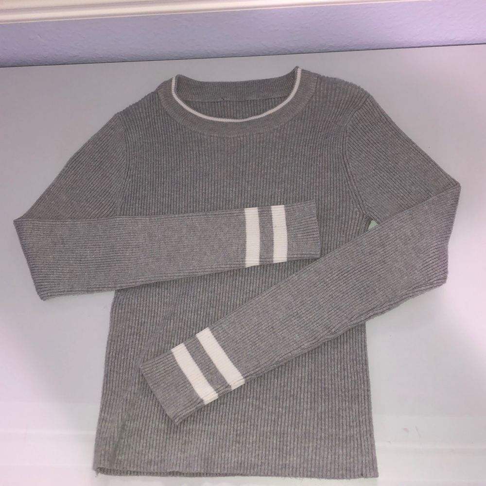 Gray Knit Top